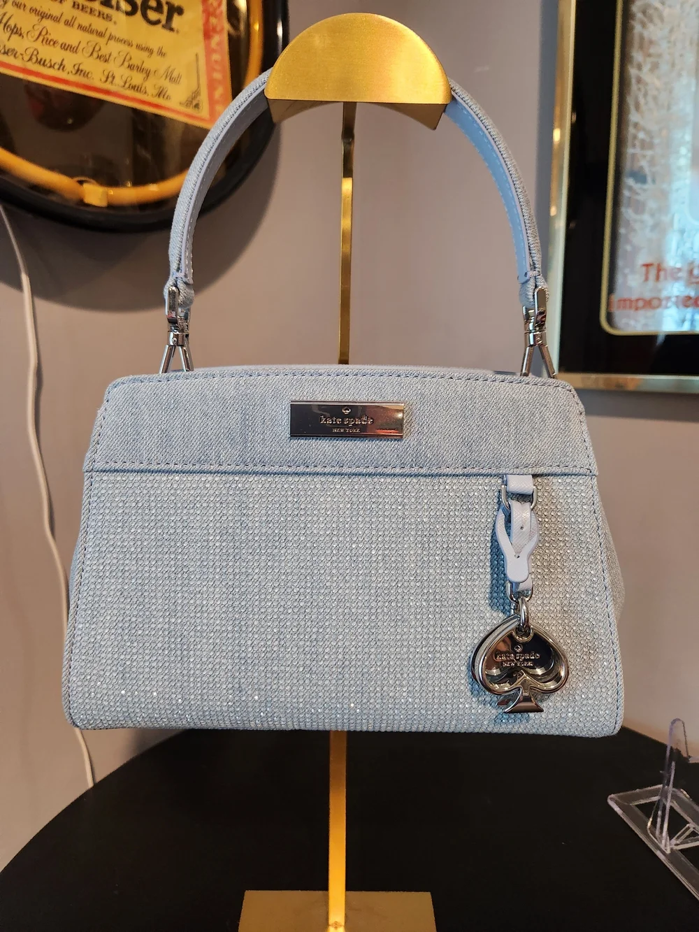 Kate Spade Denim Satchel Woth Rhinestones